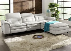 Möbel></noscript>Polsterecke mit verstellbarer Kopfstütze und Ottomane