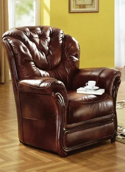 Möbel></noscript>Polstermöbel mit Bezug aus echtem Leder