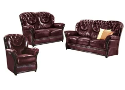 Möbel></noscript>Polstermöbel mit Bezug aus echtem Leder