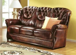 Möbel></noscript>Polstermöbel mit Bezug aus echtem Leder