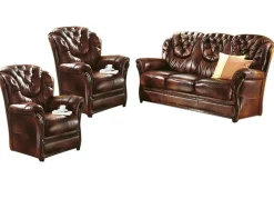 Möbel></noscript>Polstermöbel mit Bezug aus echtem Leder