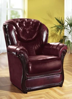 Möbel></noscript>Polstermöbel mit Bezug aus echtem Leder