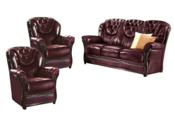 Möbel></noscript>Polstermöbel mit Bezug aus echtem Leder