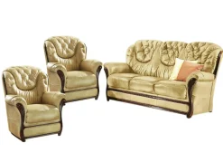 Möbel></noscript>Polstermöbel mit Bezug aus echtem Leder