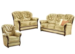 Möbel></noscript>Polstermöbel mit Bezug aus echtem Leder