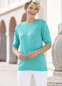 Pullover & Strickmode>Pulli in Mustermix TÜRKIS