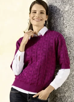 Pullover & Strickmode>Pulli in Strickmix FUCHSIA