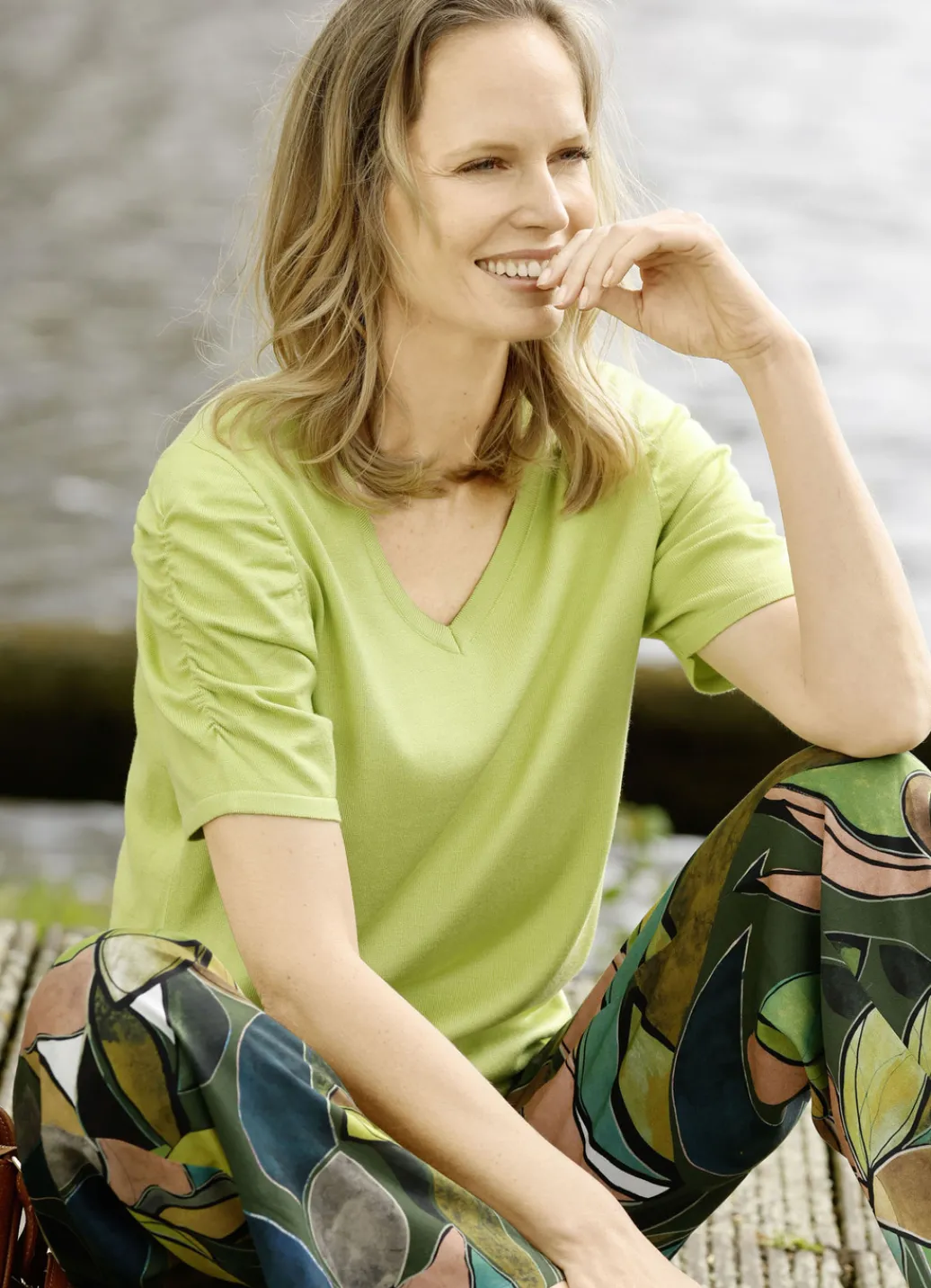 Pullover & Strickmode>Pulli mit Raffung an den Ärmeln LIMETTE