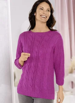 Pullover & Strickmode>Pullover aus Friségarn FUCHSIA