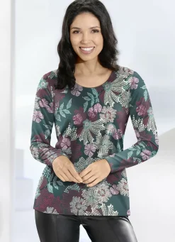 KLAUS MODELLE MADE IN GERMANY Abendmode|Pullover & Strickmode>Pullover in Feinstrick PETROL-MULTICOLOR