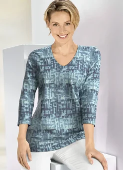 KLAUS MODELLE MADE IN GERMANY Abendmode|Pullover & Strickmode>Pullover in Feinstrick BLAU-BLEU-MULTICOLOR