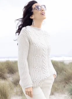 Tizia Pullover & Strickmode>Pullover in flauschig weichem Grobstrick ECRU