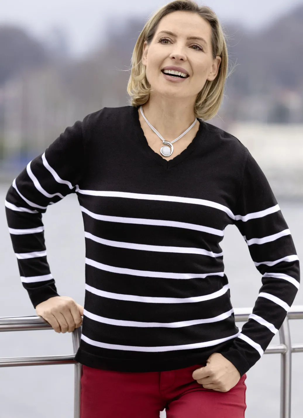 Pullover & Strickmode>Pullover in sehr weicher Qualität SCHWARZ-WEISS