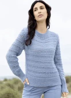 Tizia Pullover & Strickmode>Pullover mit Alpaka JEANSBLAU MELIERT