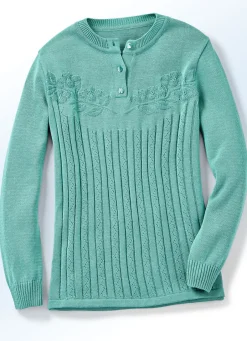 Pullover & Strickmode></noscript>Pullover mit floraler Struktur