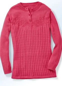 Pullover & Strickmode></noscript>Pullover mit floraler Struktur