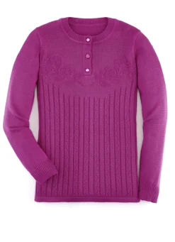 Pullover & Strickmode></noscript>Pullover mit floraler Struktur