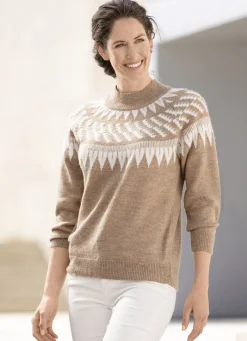 Pullover & Strickmode>Pullover mit Norwegermuster CAMEL-ECRU