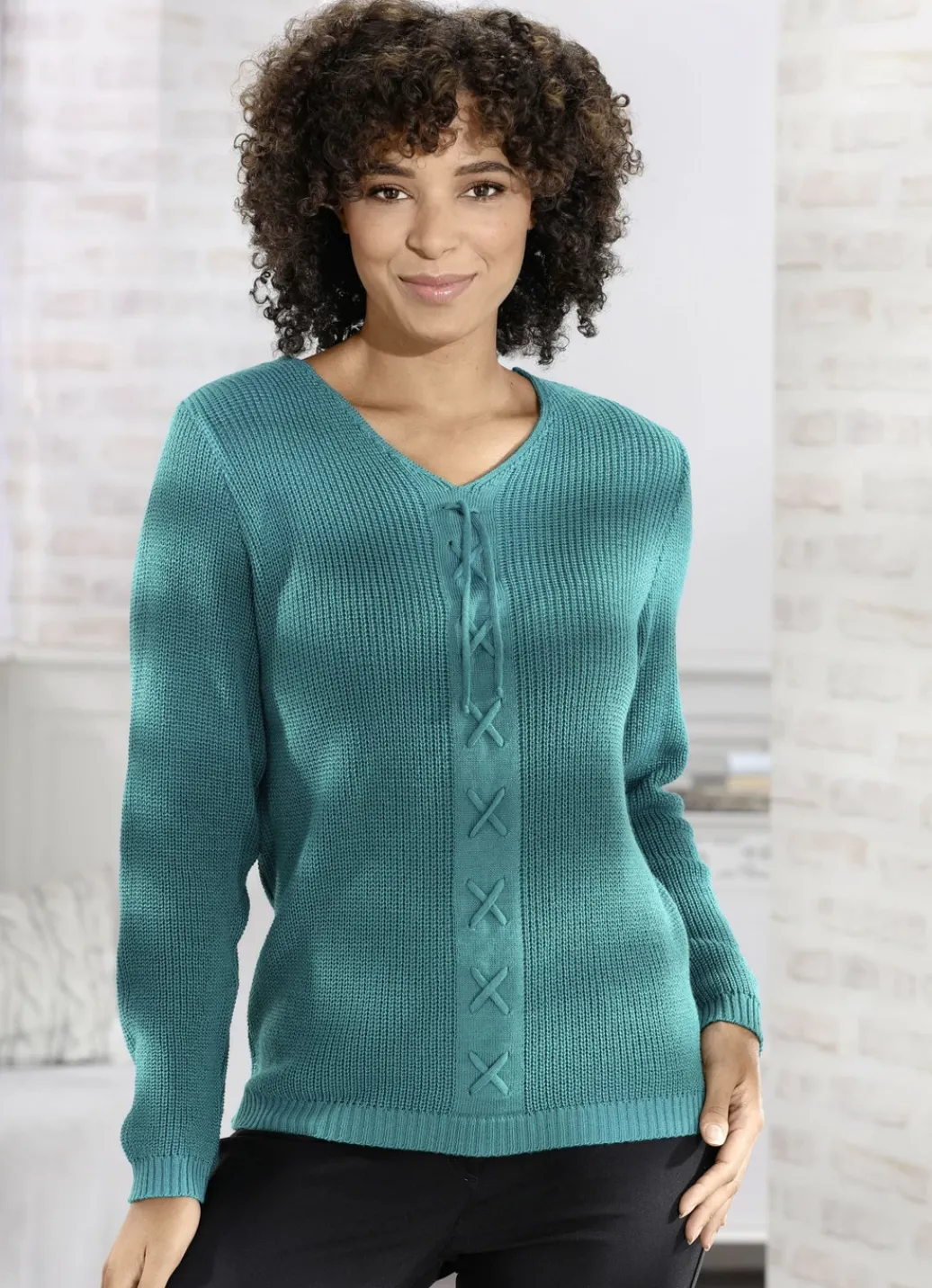 Pullover & Strickmode>Pullover mit Schurwolle PETROL