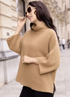 Tizia Pullover & Strickmode>Pullover mit Schurwolle und Kaschmir CAMEL