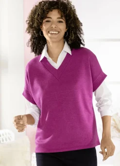 KLAUS MODELLE MADE IN GERMANY Pullover & Strickmode>Pullunder mit Rippenakzenten