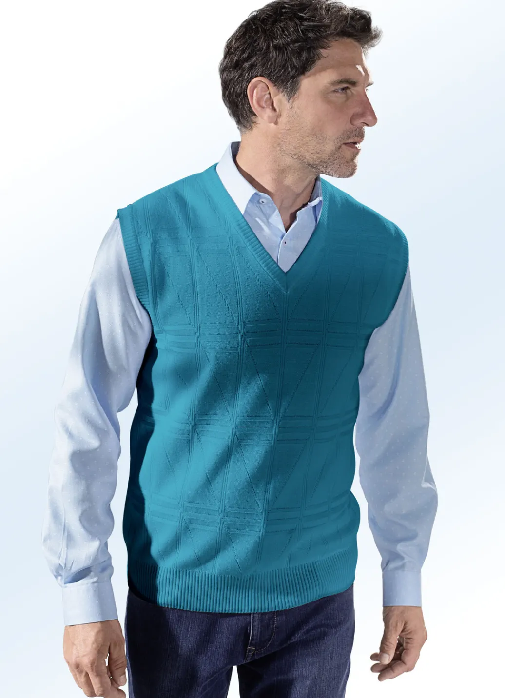 Pullover & Strickmode>Pullunder mit Strukturmuster in 3 Farben