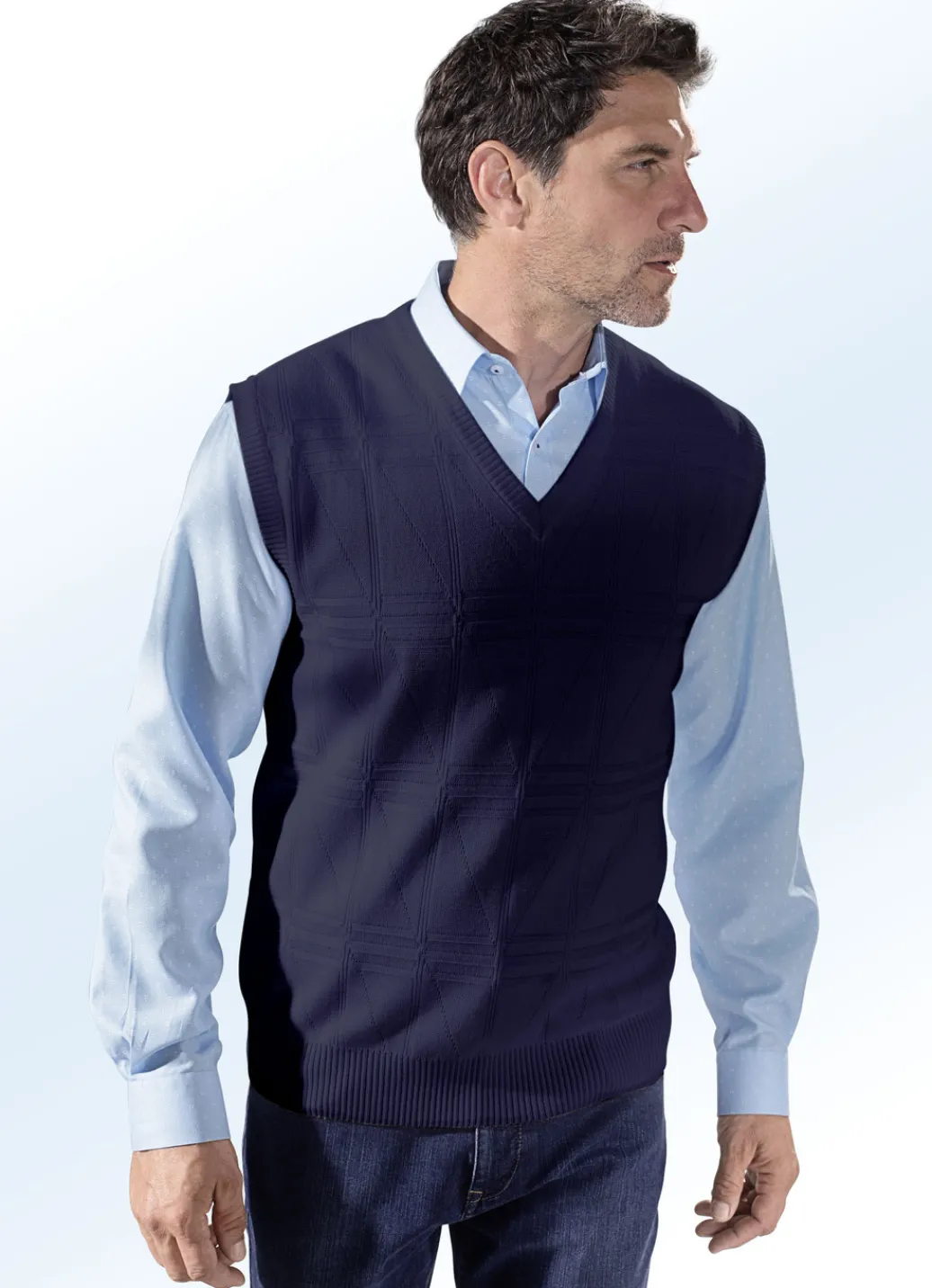 Pullover & Strickmode>Pullunder mit Strukturmuster in 3 Farben