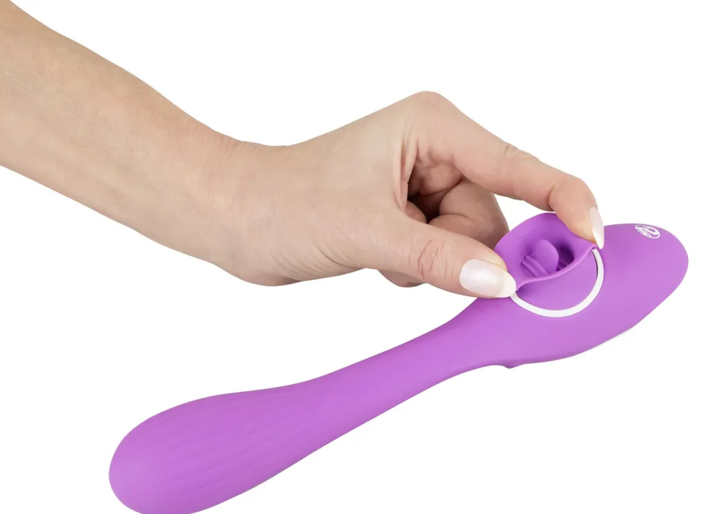 Erotik>Rabbitvibrator mit Leckfunktion LILA
