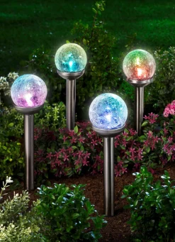 Gartenbeleuchtung>Regenbogenleuchten, 4er-Set SILBER