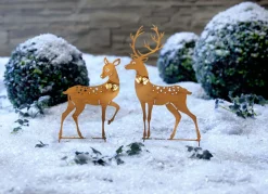 Außendekorationen>Reh und Hirsch mit Glöckchen ROST