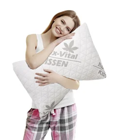 Gesundheit & Pflege|Heimtextilien>Relax-Vital Hanfkissen WEISS-GRAU