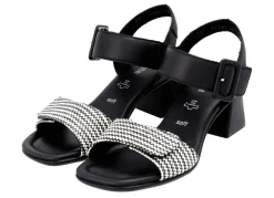 Remonte Schuhe|Damenschuhe>Sandalette mit Flechtdurchzügen SCHWARZ-WEISS