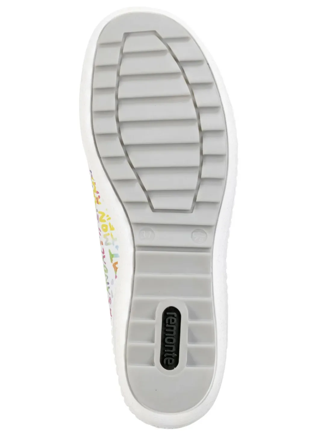 Remonte Schuhe|Damenschuhe>Sneaker aus beschichtetem, frech bedrucktem Leder WEISS-BUNT