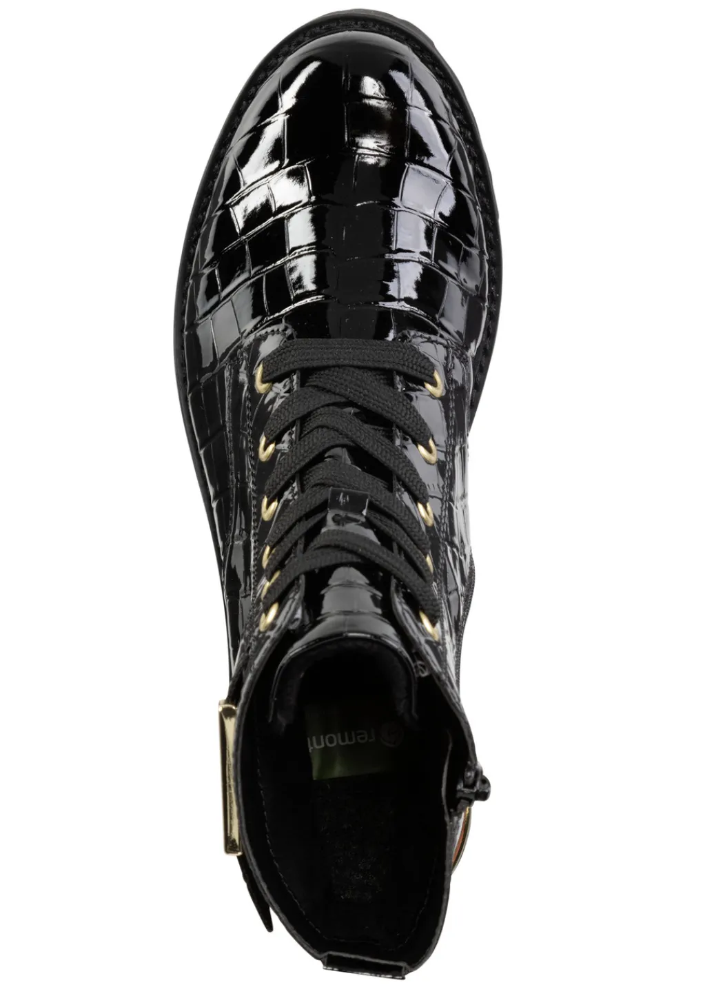 Remonte Damenschuhe|Schuhe>, stylische Damen-Stiefeletten, Winterschuhe, Weite G, mit herausnehmbarem Fußbett SCHWARZ-GOLD