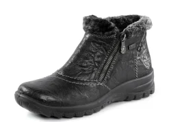 Rieker Damenschuhe|Schuhe>, gefütterte Damen-Boots, Winterschuhe, mit Reißverschluss SCHWARZ