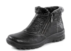 Rieker Damenschuhe|Schuhe>, gefütterte Damen-Boots, Winterschuhe, mit Reißverschluss SCHWARZ