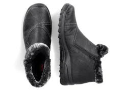 Rieker Damenschuhe|Schuhe></noscript>, gefütterte Damen-Boots, Winterschuhe, mit Reißverschluss SCHWARZ