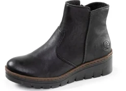 Rieker Damenschuhe|Schuhe>, gefütterte Damen-Stiefeletten, Winterschuhe, mit Reißverschluss SCHWARZ