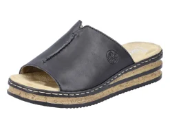 Rieker Schuhe|Damenschuhe>, klassische Damen-Pantoletten, aus Synthetik SCHWARZ