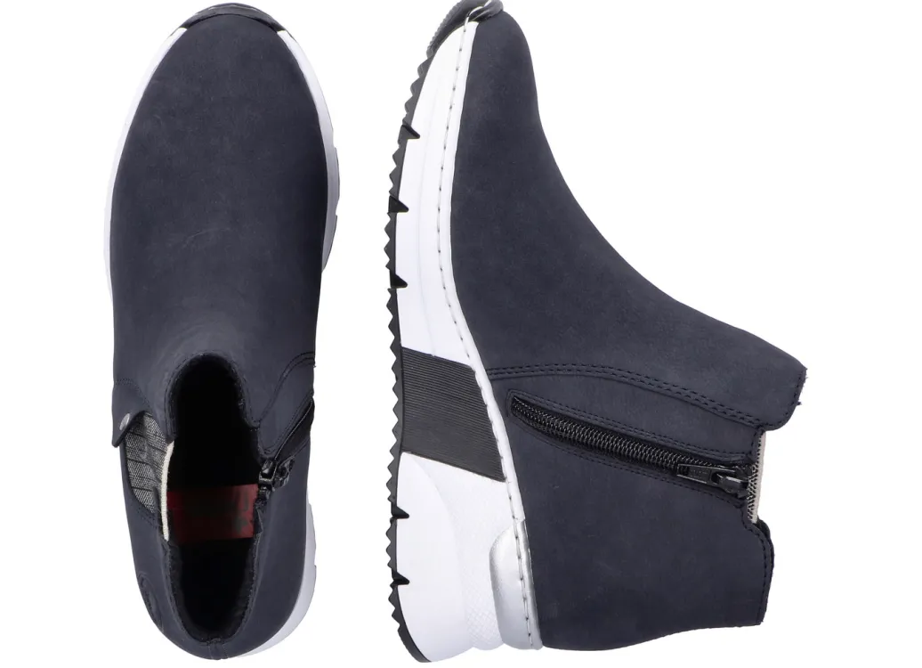 Rieker Damenschuhe|Schuhe>, modische Damen-Boots, Weite G, mit Reißverschluss DUNKELBLAU