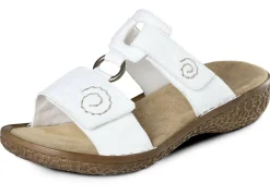 Rieker Damenschuhe|Schuhe>, modische Damen-Pantoletten, Weite H, mit Klettverschluss