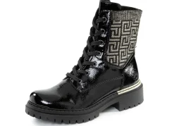 Rieker Damenschuhe|Schuhe>, stylische Damen-Stiefeletten, Winterschuhe, mit Reißverschluss SCHWARZ-GOLD