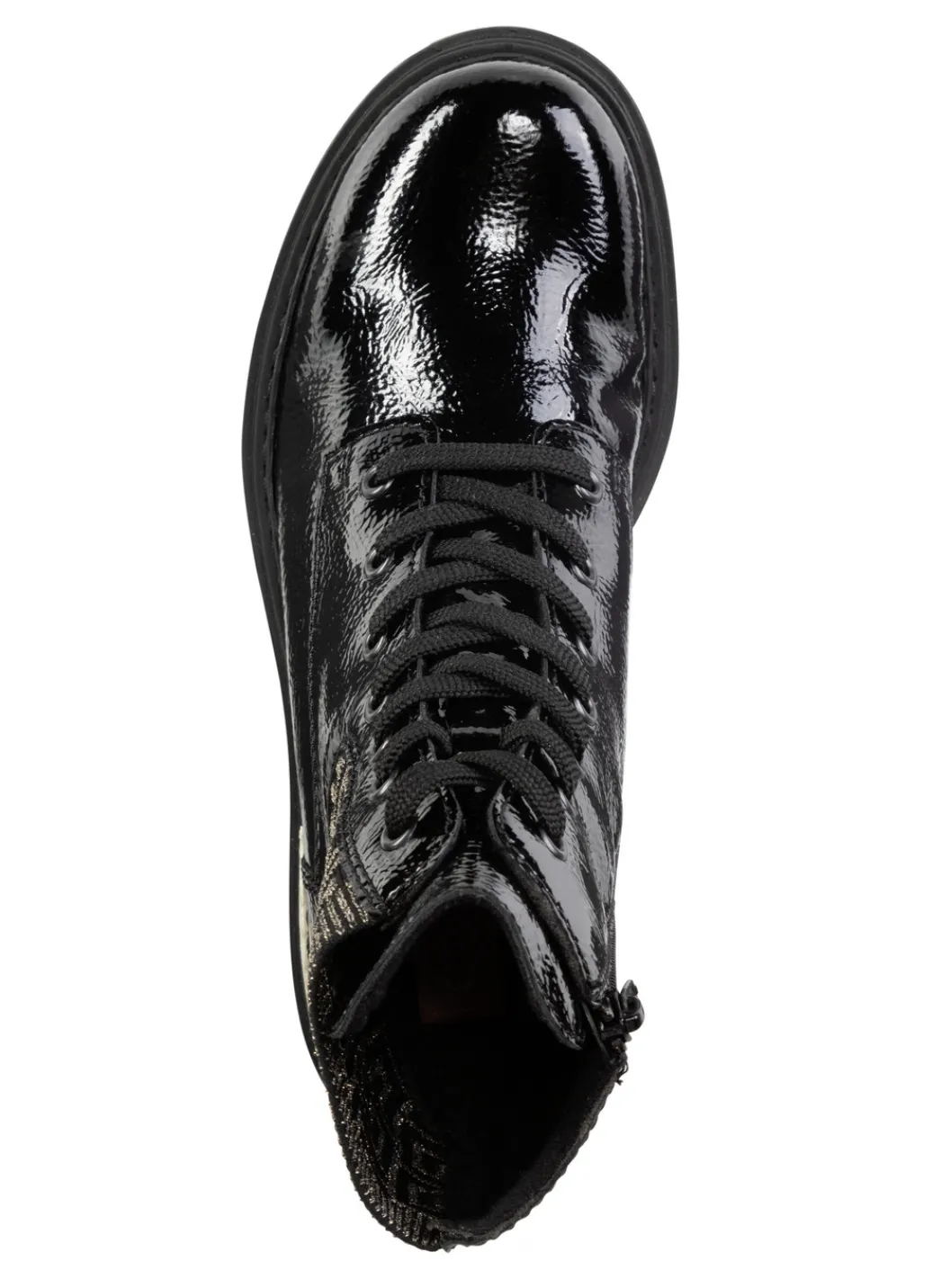 Rieker Damenschuhe|Schuhe>, stylische Damen-Stiefeletten, Winterschuhe, mit Reißverschluss SCHWARZ-GOLD