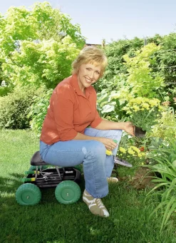 Gartenpflege>Rollsitz mit stabilem Stahlrohrgestell GRÜN-SCHWARZ