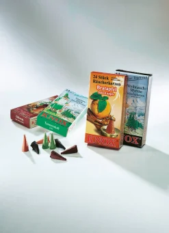 Weihnachtliche Dekorationen|Weihnachtliche Geschenkideen>Räucherkerzen-Set, 96-teilig GRÜN-SCHW-BRAUN