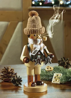 Weihnachtliche Dekorationen>Räuchermännchen Lebkuchenverkäufer BRAUN