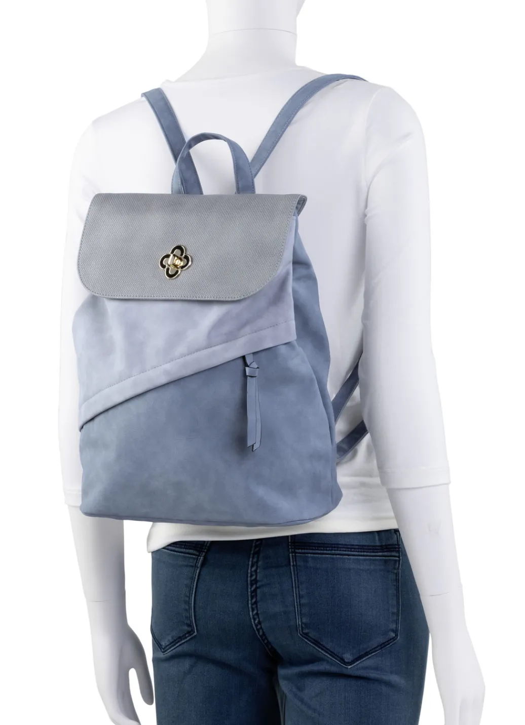 Taschen>Rucksack mit Überschlag und Drehschloss