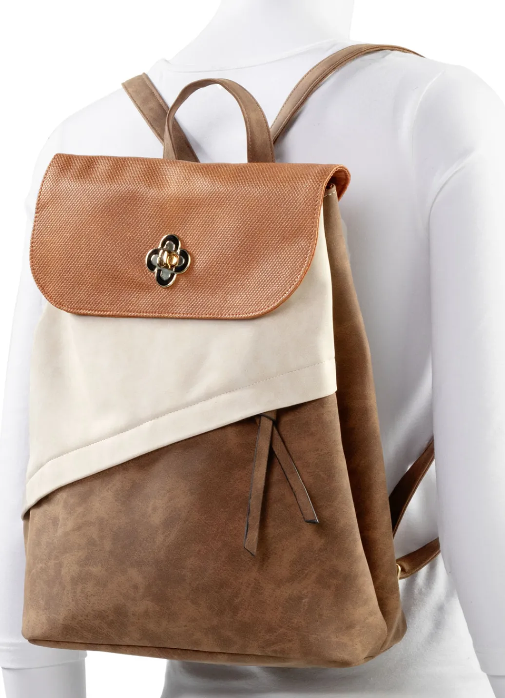 Taschen>Rucksack mit Überschlag und Drehschloss