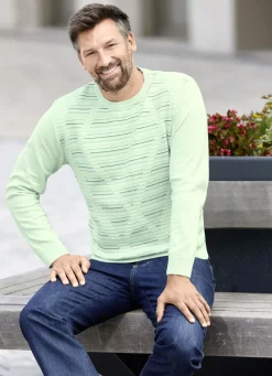 Pullover & Strickmode></noscript>Rundhalspullover mit Strukturdessin in 3 Farben