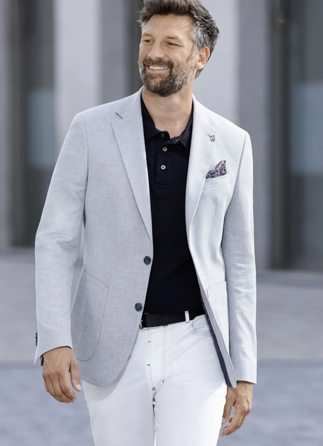 Anzüge & Sakkos>Sakko mit aufgesetzten Taschen HELLBLAU